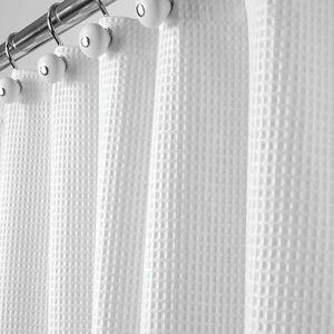 Shower curtain..white waffle weave free liner.